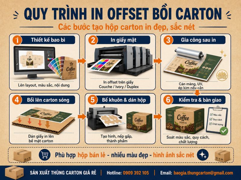 Quy trình in offset bồi carton
