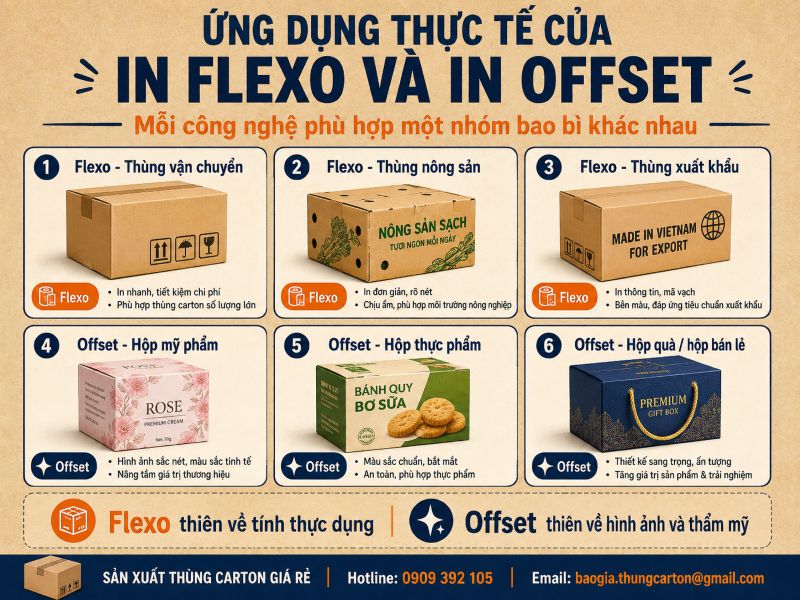 Ứng dụng thực tế của in flexo và in offset