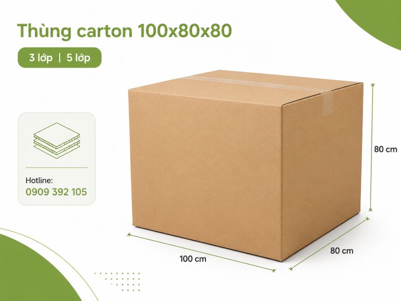 Thùng carton 100x80x80 3 lớp 5 lớp TPHCM