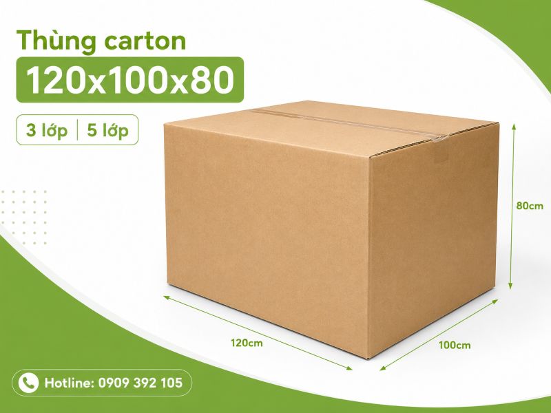 Thùng carton 120x100x80 3 lớp 5 lớp TPHCM