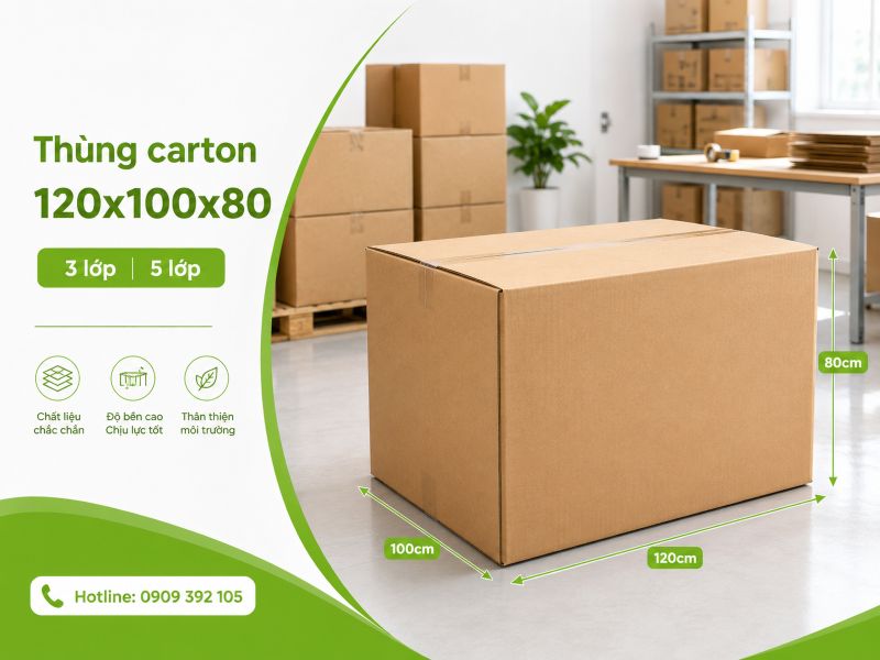 Thùng carton 120x100x80 3 lớp 5 lớp TPHCM