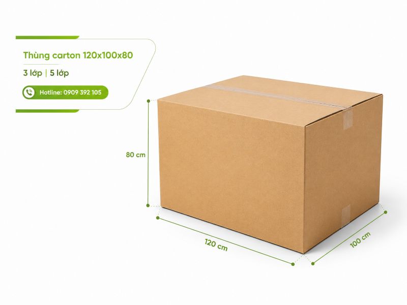 Thùng carton 120x100x80 3 lớp 5 lớp TPHCM