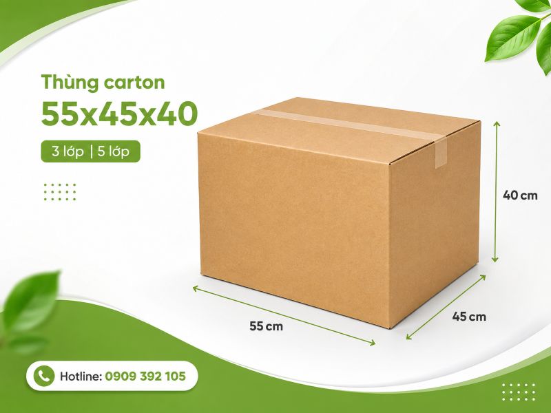 Thùng carton 55x45x40 3 lớp 5 lớp TPHCM