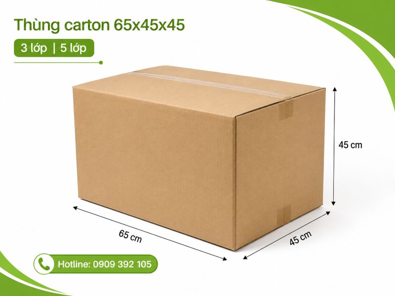 Thùng carton 65x45x45 3 lớp 5 lớp TPHCM