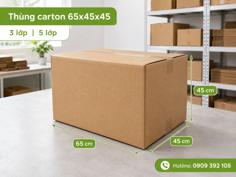 Thùng carton 65x45x45 3 lớp 5 lớp TPHCM
