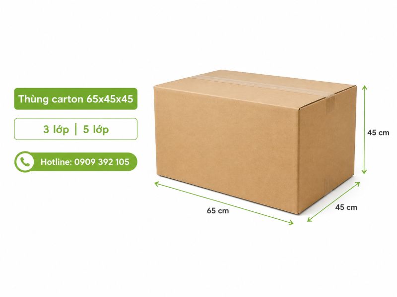 Thùng carton 65x45x45 3 lớp 5 lớp TPHCM