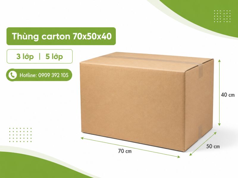 Thùng carton 70x50x40 3 lớp 5 lớp TPHCM