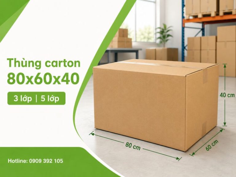 Thùng carton 80x60x40 3 lớp 5 lớp TPHCM