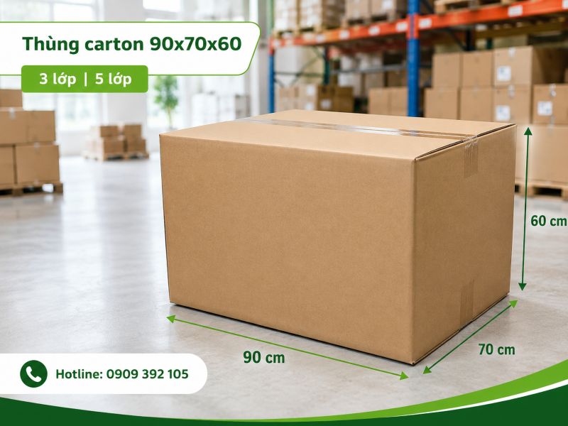 Thùng carton 90x70x60 3 lớp 5 lớp TPHCM