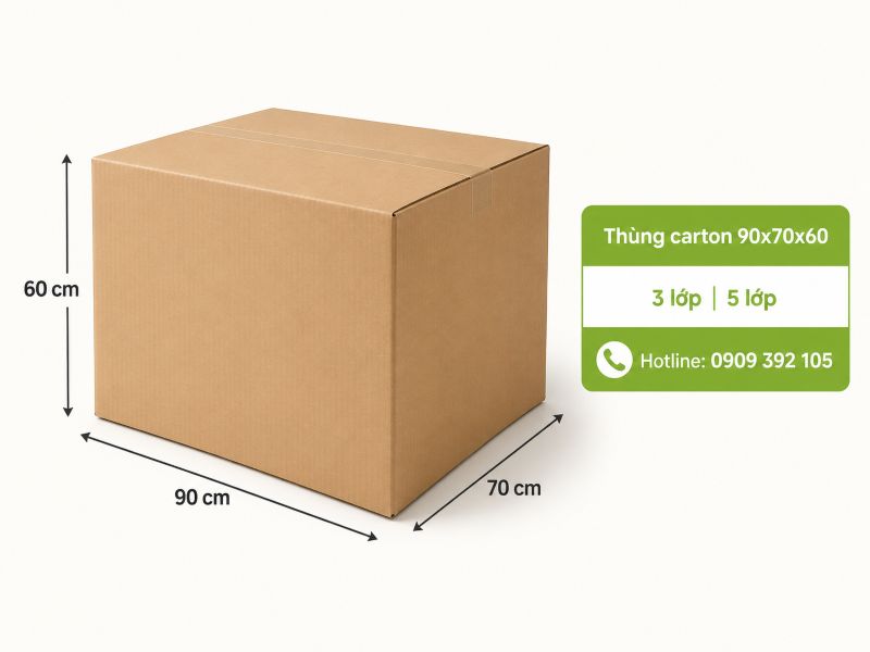 Thùng carton 90x70x60 3 lớp 5 lớp TPHCM
