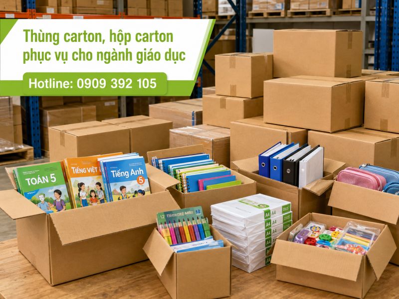Thùng carton, hộp carton phục vụ cho ngành giáo dục