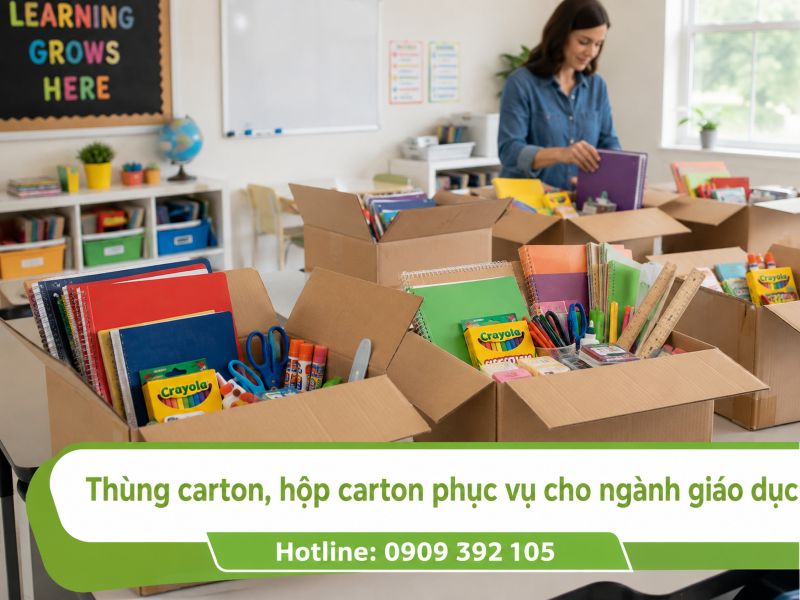 Thùng carton, hộp carton phục vụ cho ngành giáo dục