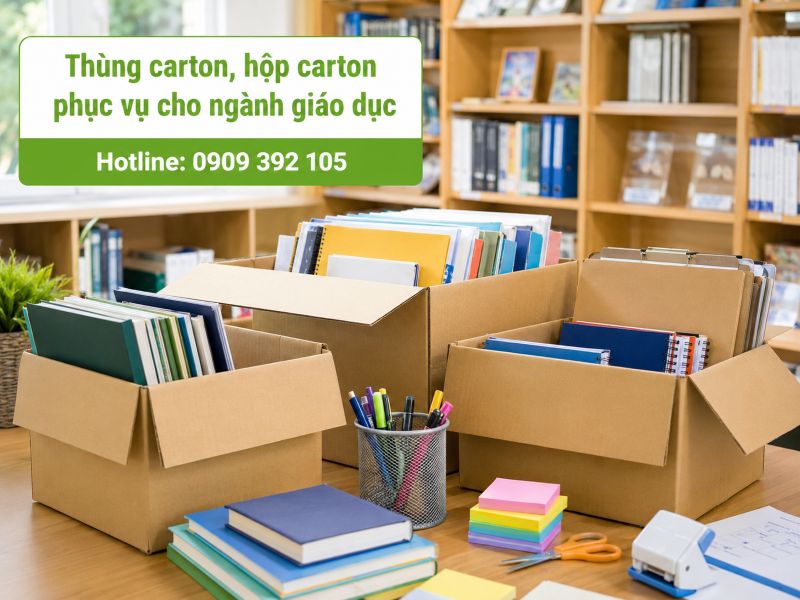Thùng carton, hộp carton phục vụ cho ngành giáo dục