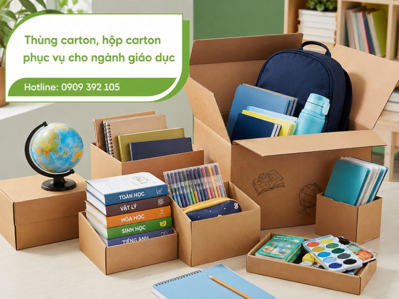 Thùng carton, hộp carton phục vụ cho ngành giáo dục