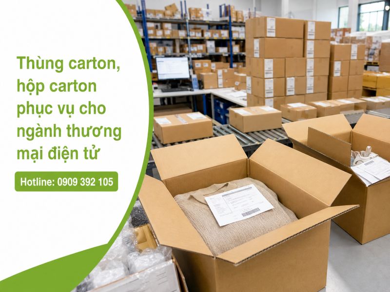Thùng carton, hộp carton phục vụ cho ngành thương mại điện tử