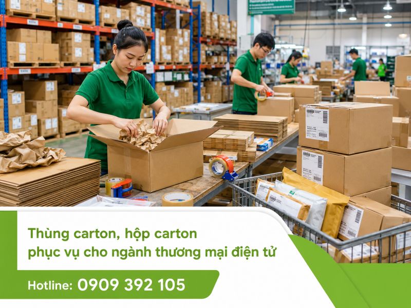 Thùng carton, hộp carton phục vụ cho ngành thương mại điện tử