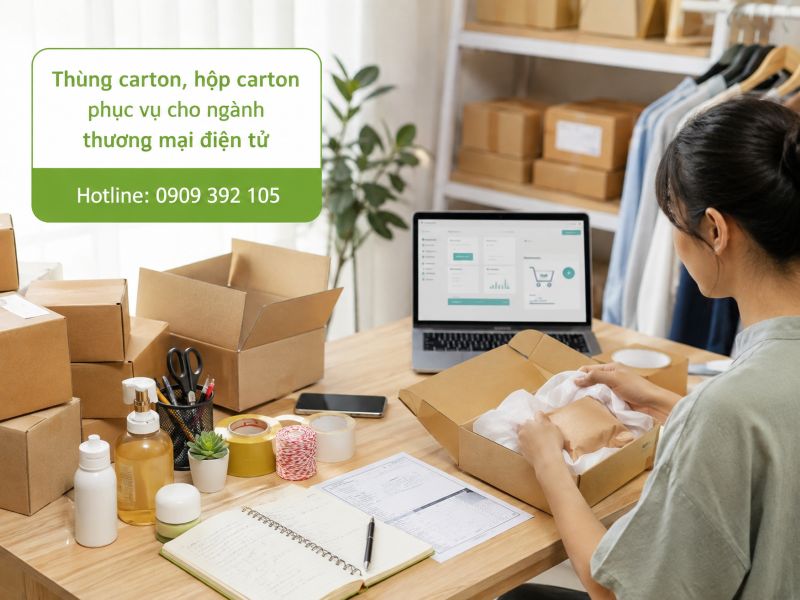 Thùng carton, hộp carton phục vụ cho ngành thương mại điện tử