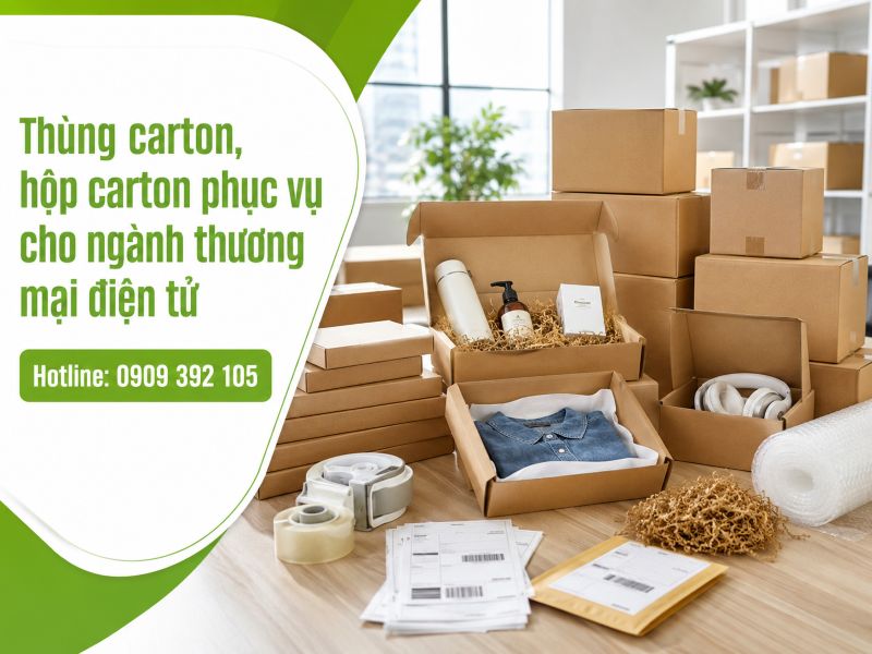 Thùng carton, hộp carton phục vụ cho ngành thương mại điện tử