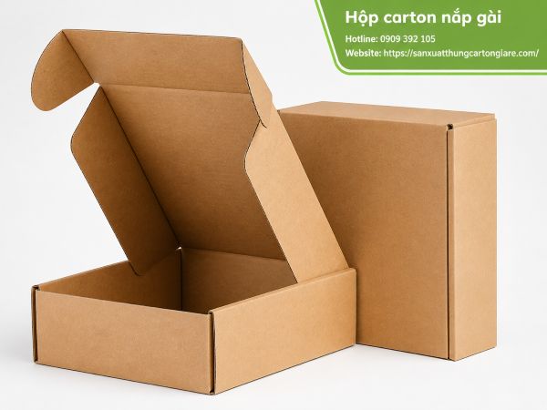 Hộp carton nắp gài giá rẻ TPHCM
