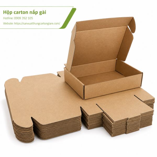 Hộp carton nắp gài giá rẻ TPHCM