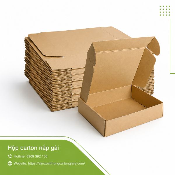 Hộp carton nắp gài giá rẻ TPHCM