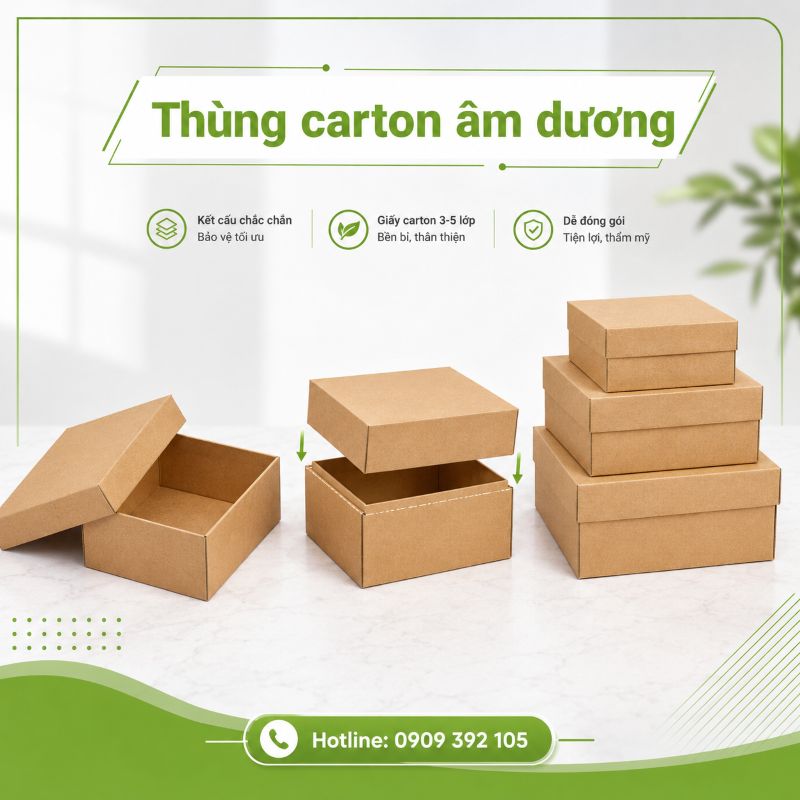 Thùng carton âm dương nắp rời