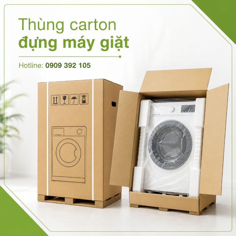 Thùng carton đựng máy giặt tại TPHCM