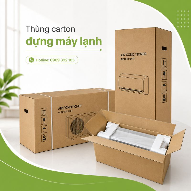 Thùng carton đựng máy lạnh tại TPHCM