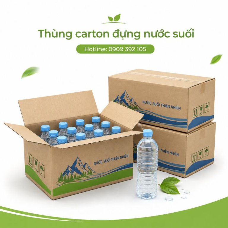Thùng carton đựng nước suối tại TPHCM