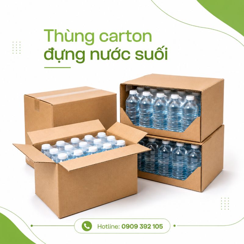 Thùng carton đựng nước suối tại TPHCM