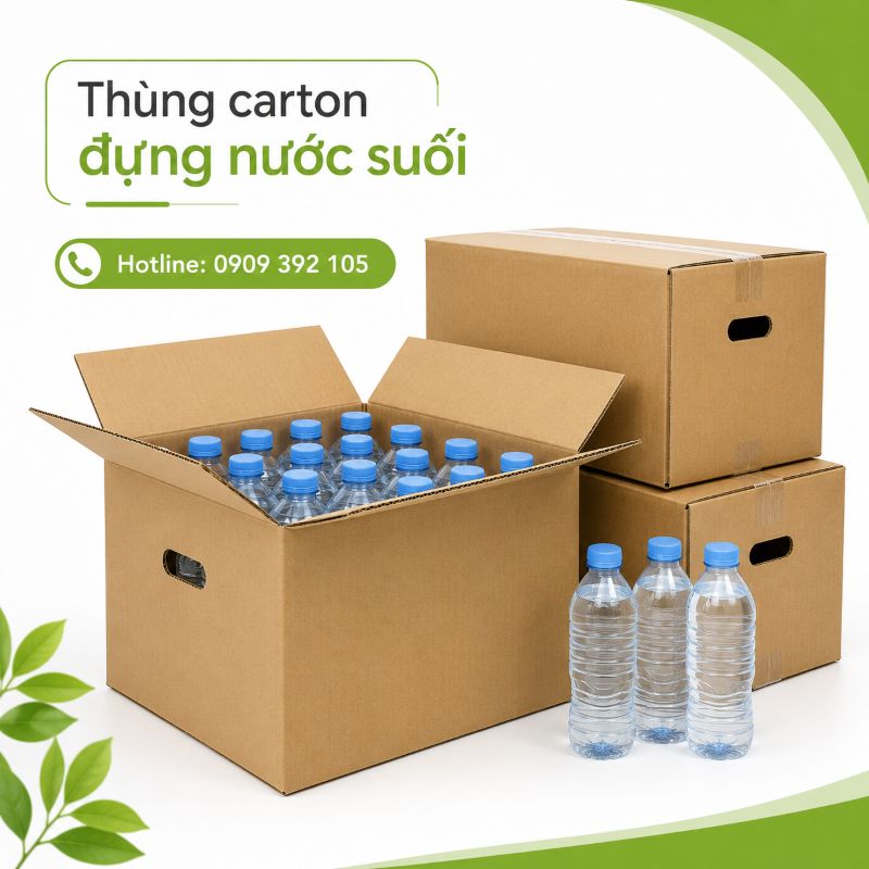 Thùng carton đựng nước suối tại TPHCM