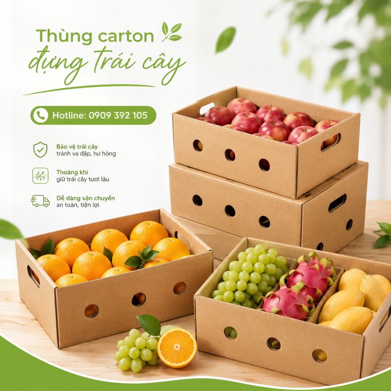 Thùng carton đựng trái cây tại TPHCM