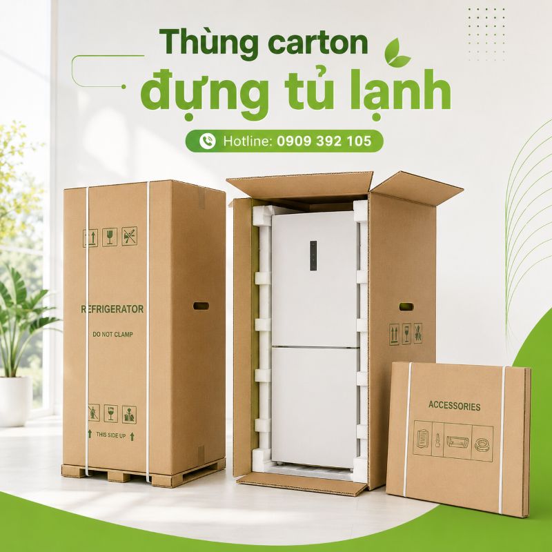 Thùng carton đựng tủ lạnh tại TPHCM