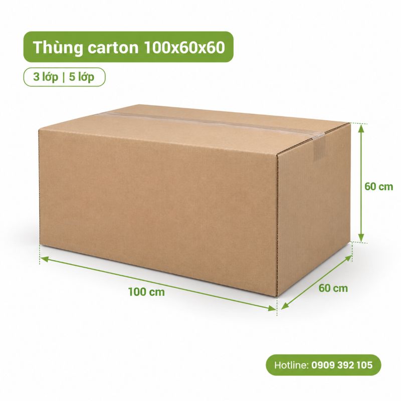 Thùng carton 100x60x60 3 lớp 5 lớp TPHCM
