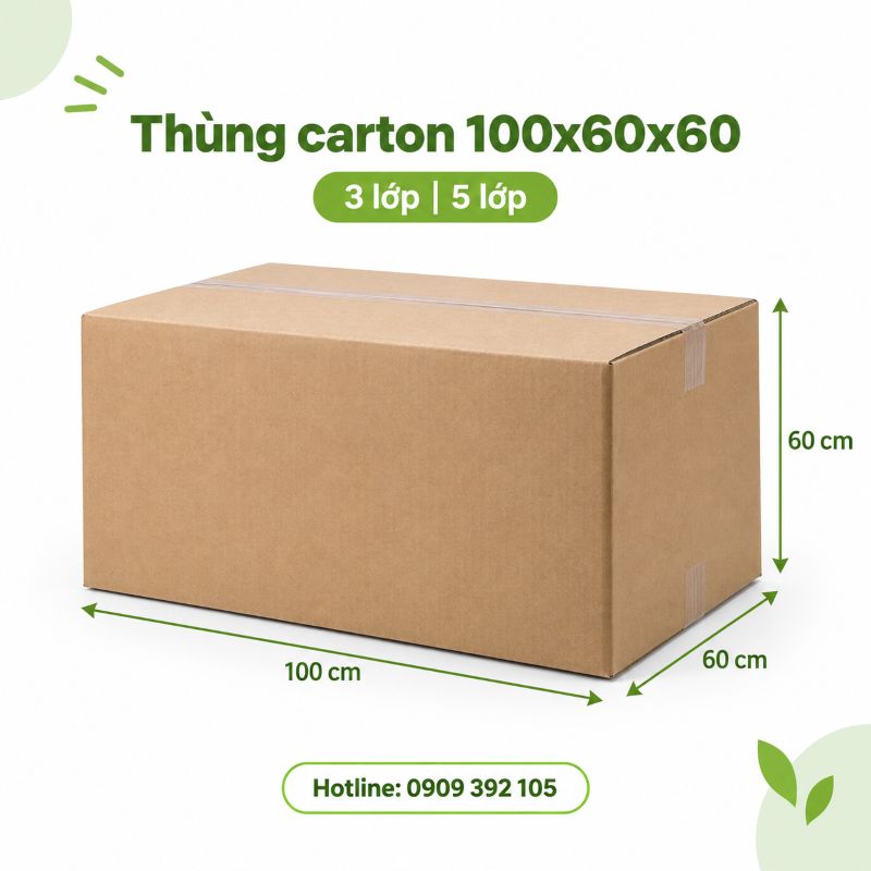 Thùng carton 100x60x60 3 lớp 5 lớp TPHCM