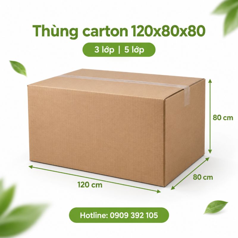 Thùng carton 120x80x80 3 lớp 5 lớp TPHCM