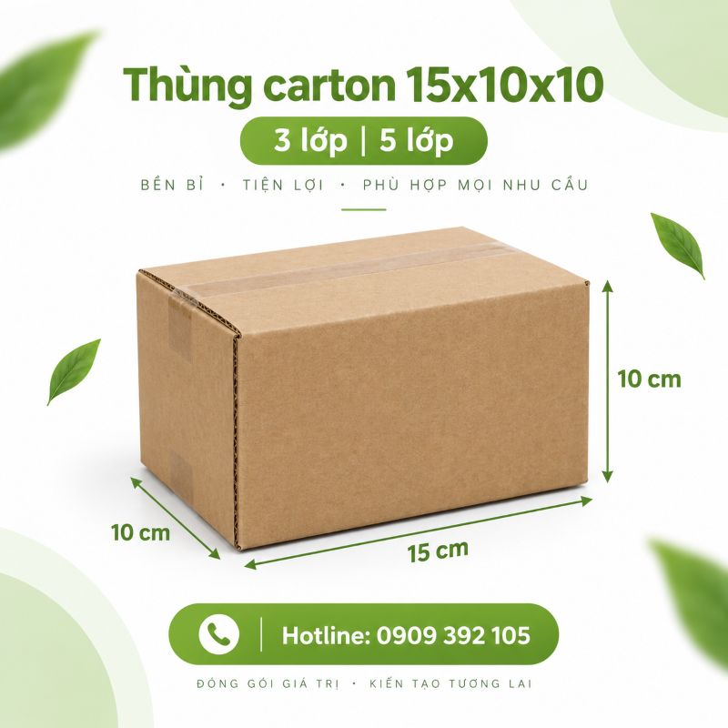 Thùng carton 15x10x10 3 lớp 5 lớp TPHCM