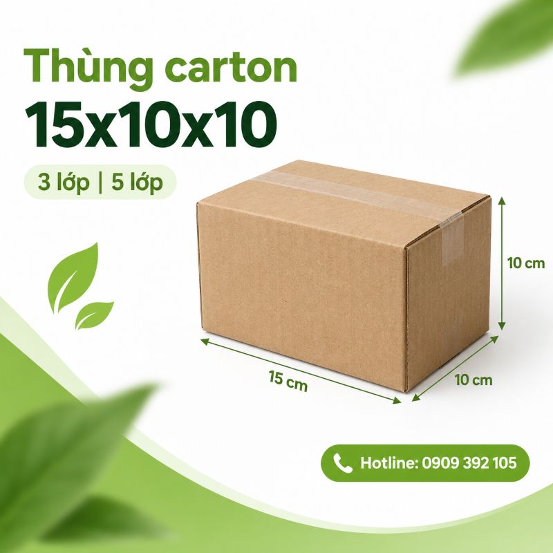 Thùng carton 15x10x10 3 lớp 5 lớp TPHCM