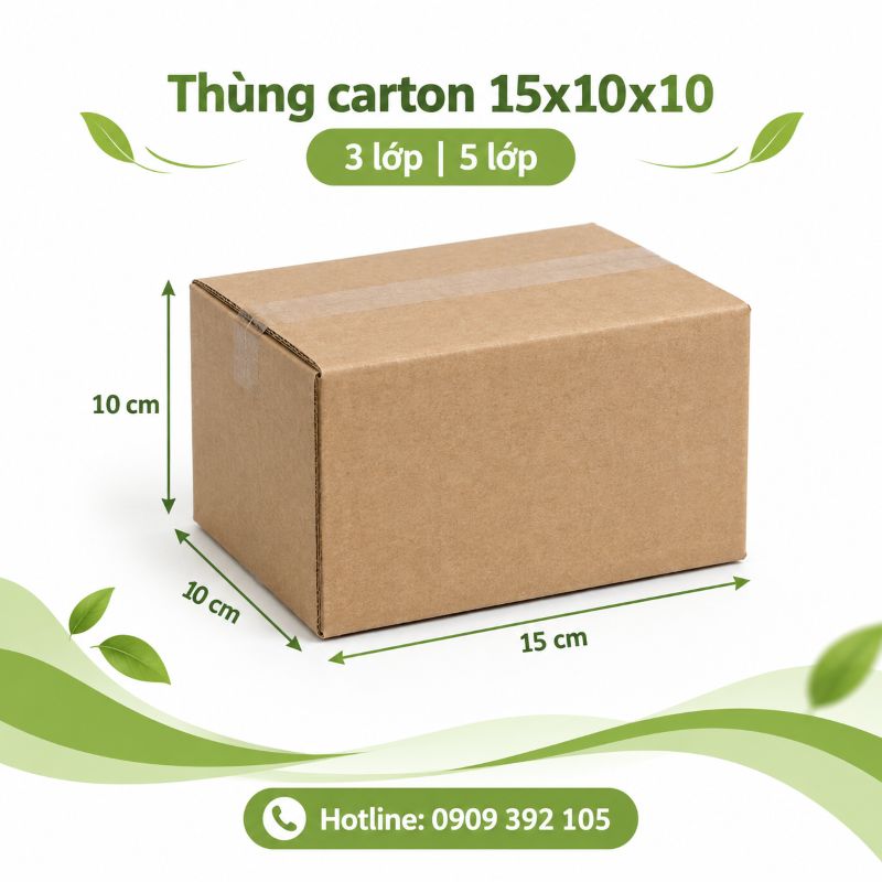 Thùng carton 15x10x10 3 lớp 5 lớp TPHCM