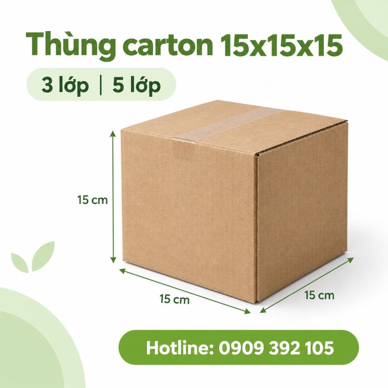 Thùng carton 15x15x15 3 lớp 5 lớp TPHCM