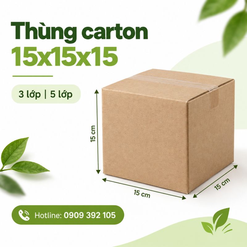 Thùng carton 15x15x15 3 lớp 5 lớp TPHCM