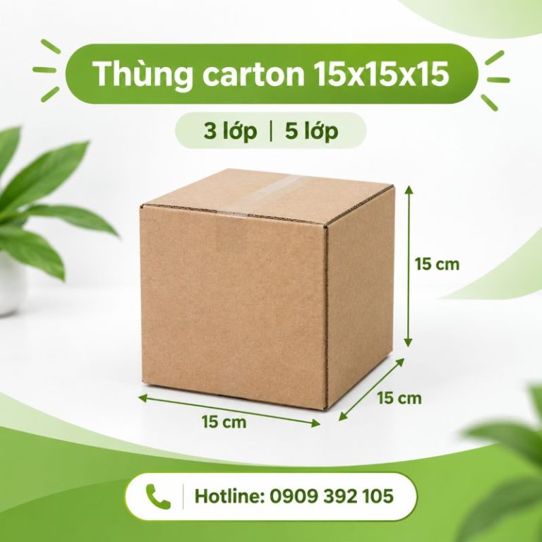Thùng carton 15x15x15 3 lớp 5 lớp TPHCM