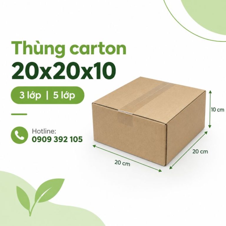 Thùng carton 20x20x10 3 lớp 5 lớp TPHCM