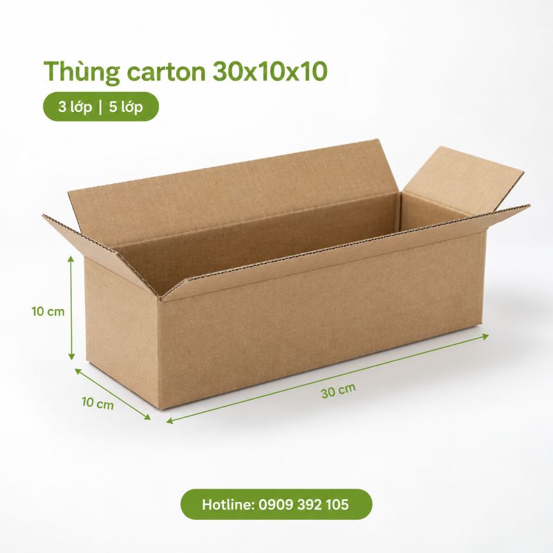 Thùng carton 30x10x10 3 lớp 5 lớp TPHCM