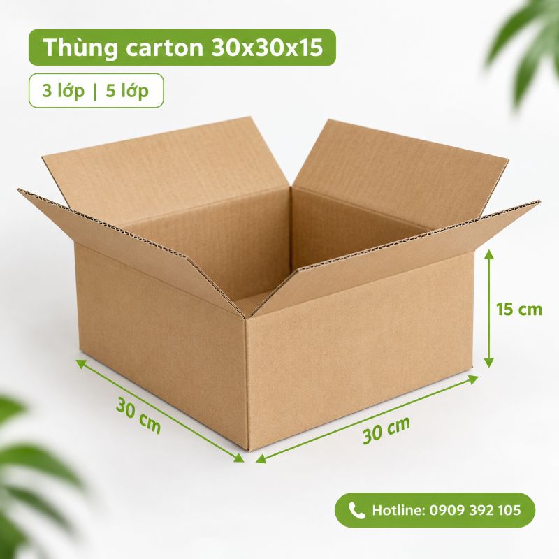 Thùng carton 30x30x15 3 lớp 5 lớp TPHCM