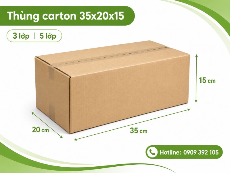 Thùng carton 35x20x15 3 lớp 5 lớp TPHCM