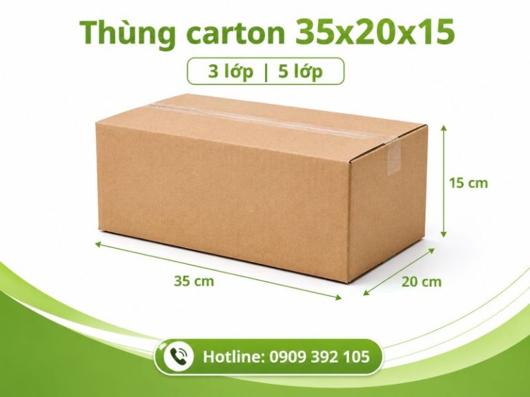 Thùng carton 35x20x15 3 lớp 5 lớp TPHCM