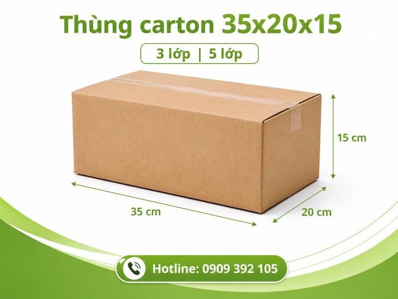 Thùng carton 35x20x15 3 lớp 5 lớp TPHCM