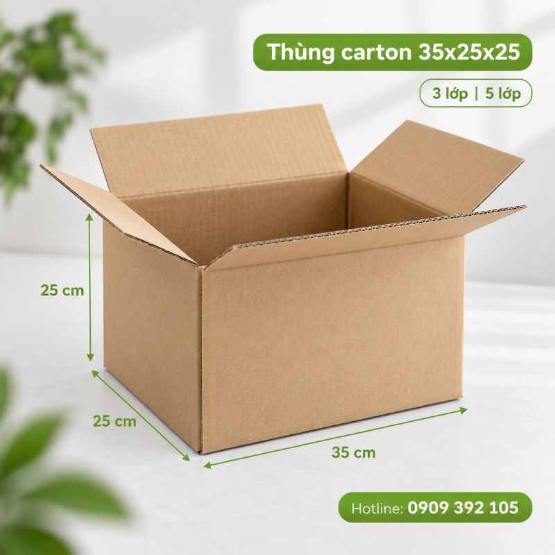 Thùng carton 35x25x25 3 lớp 5 lớp TPHCM