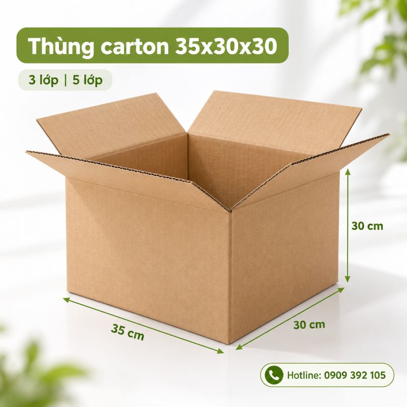 Thùng carton 35x30x30 3 lớp 5 lớp TPHCM
